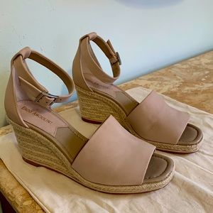 Enzo Angiolini espadrilles with 3”heel;Blush leather; size 7;worn once!